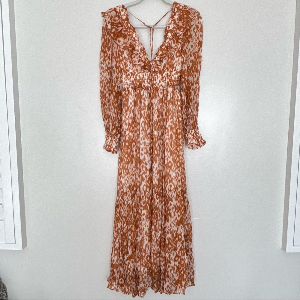NWT Anthropologie The Odetta Ruffled VNeck Maxi Dress Boho Floral Long Sleeve XS - Picture 10 of 14